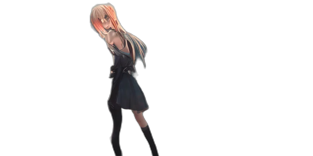 dress, staff, creature, hair transparent PNG cut-out