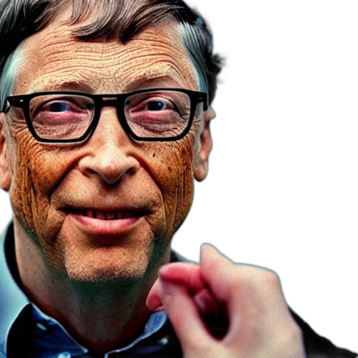 face, photorealistic, bill, gates transparent PNG cut-out