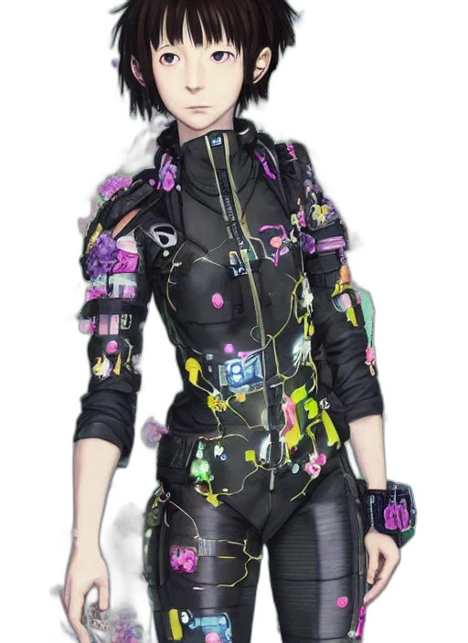 robot, jacket, staff, cyberpunk transparent PNG cut-out
