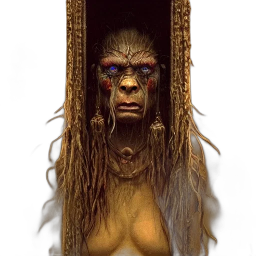 mask, hair, creature, face transparent PNG cut-out