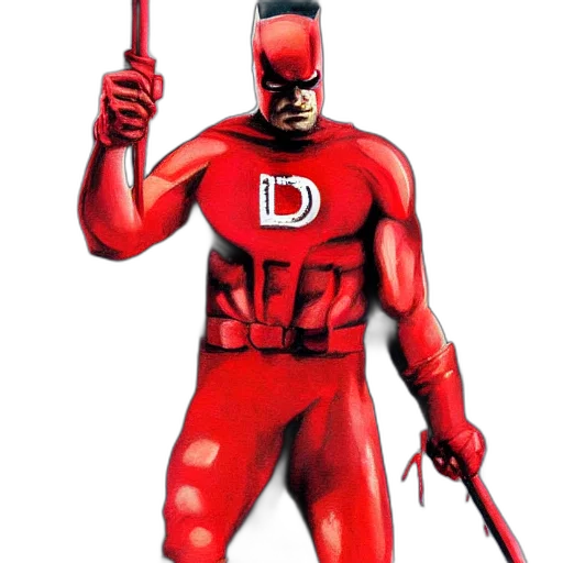 comic book art, concept art, red, daredevil transparent PNG cut-out