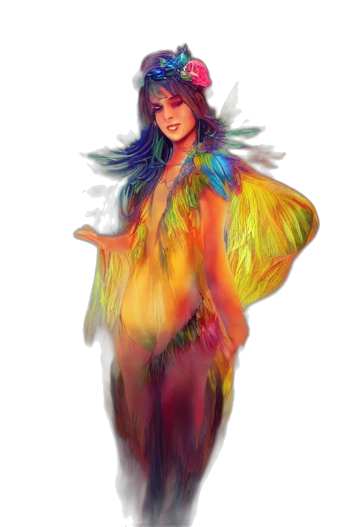 dress, creature, hair, watercolor transparent PNG cut-out