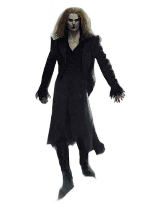 jacket, creature, dress, staff transparent PNG cut-out