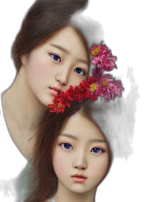 face, photorealistic, oil painting, fantasy art transparent PNG cut-out