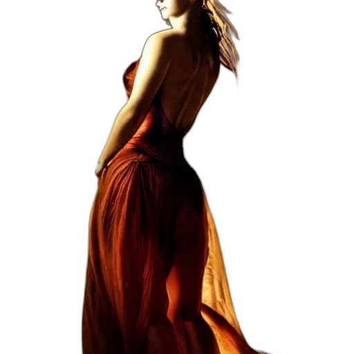 dress, staff, jewelry, hair transparent PNG cut-out