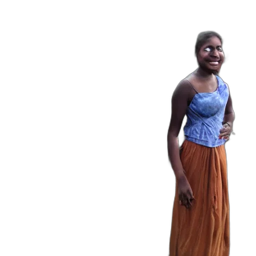 dress, staff, face, 3d render transparent PNG cut-out