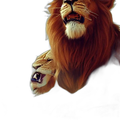 animal, crown, photorealistic, fantasy art transparent PNG cut-out