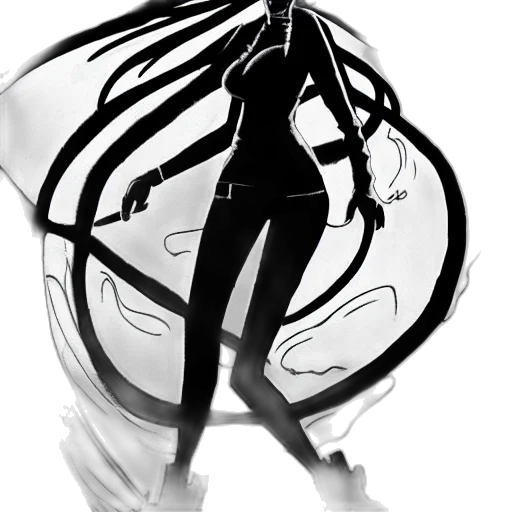 mask, staff, hair, weapon transparent PNG cut-out