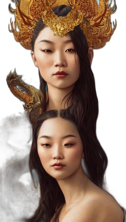 dragon, face, fantasy art, photorealistic transparent PNG cut-out