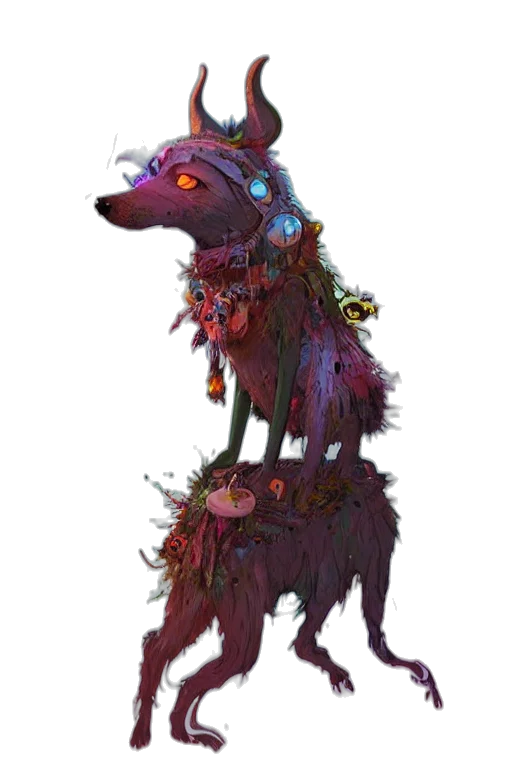 creature, animal, staff, dress transparent PNG cut-out