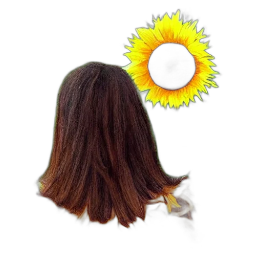 hair, flower, staff, crown transparent PNG cut-out