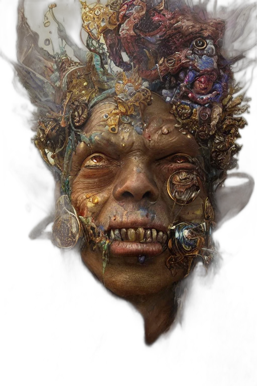 face, mask, creature, staff transparent PNG cut-out
