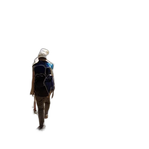 jacket, robot, hat, staff transparent PNG cut-out
