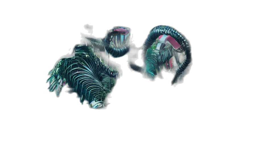 creature, dragon, hair, mask transparent PNG cut-out