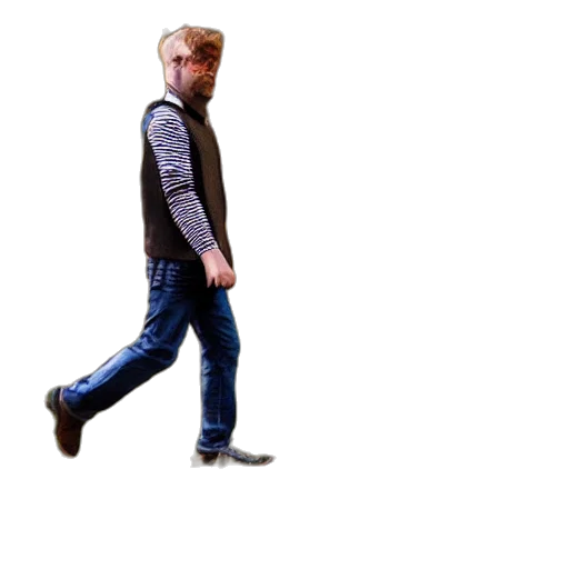 jacket, staff, robot, creature transparent PNG cut-out