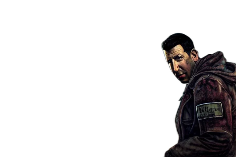jacket, face, comic book art, concept art transparent PNG cut-out