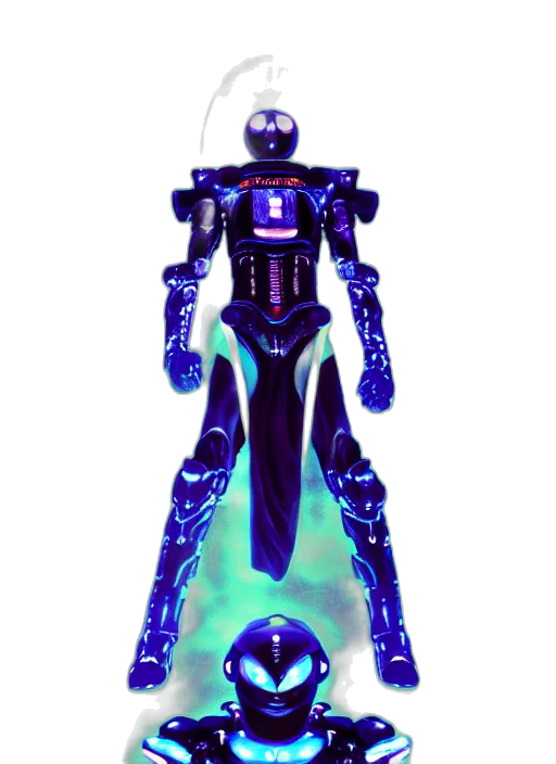 robot, staff, concept art, 3d render transparent PNG cut-out