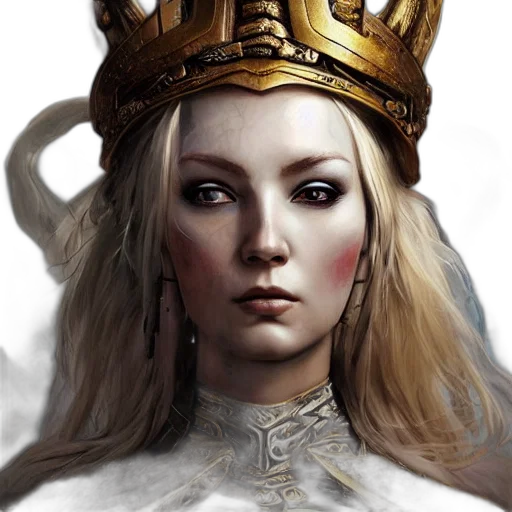 crown, face, jewelry, fantasy art transparent PNG cut-out