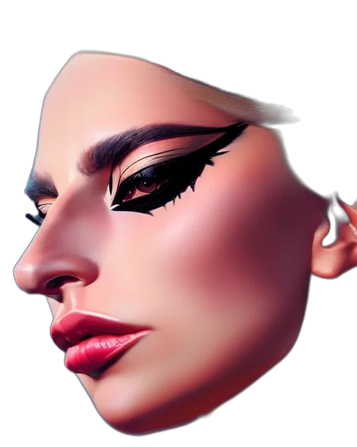 face, mask, crown, hair transparent PNG cut-out