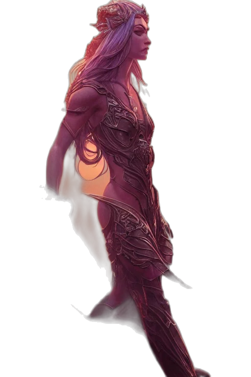 dragon, creature, dress, staff transparent PNG cut-out