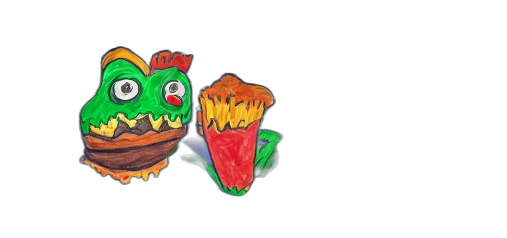 dragon, food, mask, creature transparent PNG cut-out