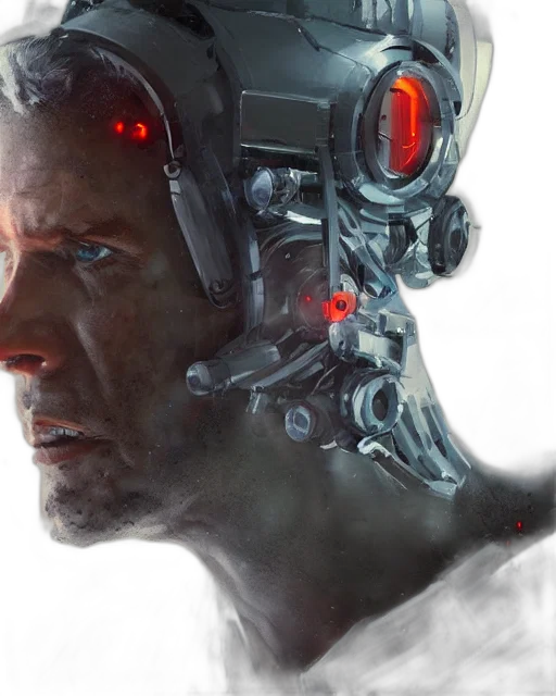 robot, face, cyberpunk, concept art transparent PNG cut-out