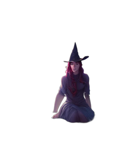 hat, staff, dress, creature transparent PNG cut-out