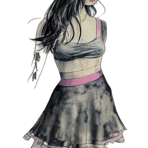 dress, staff, mask, watercolor transparent PNG cut-out
