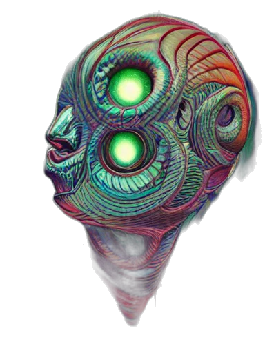 mask, staff, face, creature transparent PNG cut-out