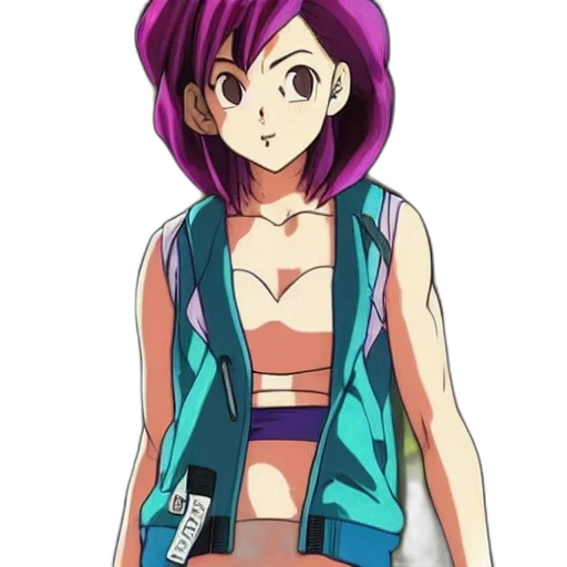 dress, jacket, staff, anime transparent PNG cut-out