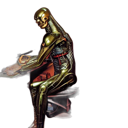 robot, sword, staff, mask transparent PNG cut-out