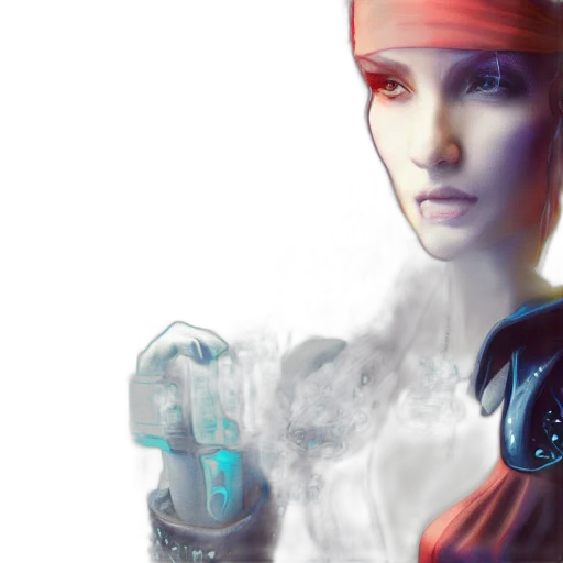robot, cyberpunk, concept art, photorealistic transparent PNG cut-out