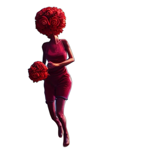dress, flower, hair, crown transparent PNG cut-out
