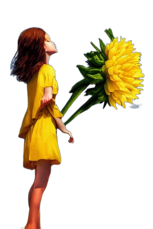 flower, dress, staff, umbrella transparent PNG cut-out
