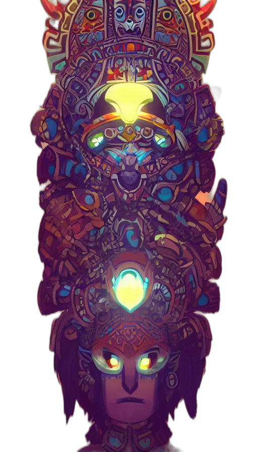 robot, mask, crown, staff transparent PNG cut-out