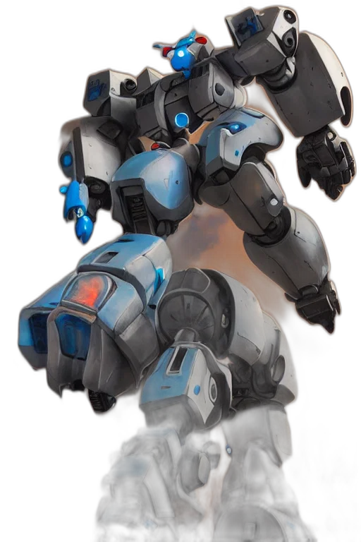 robot, weapon, concept art, 3d render transparent PNG cut-out