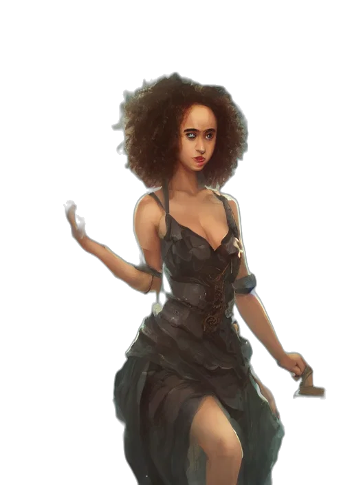 dress, staff, concept art, fantasy art transparent PNG cut-out