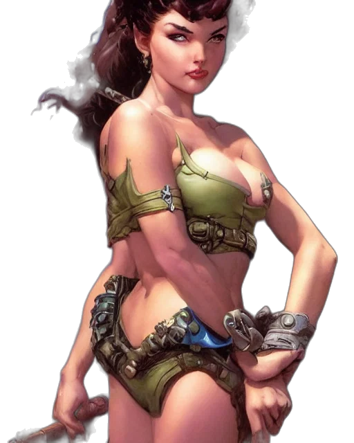 dress, fantasy art, concept art, comic book art transparent PNG cut-out