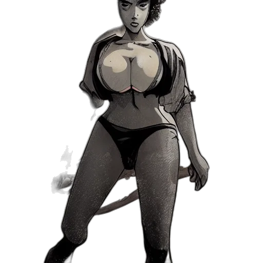 dress, staff, comic book art, concept art transparent PNG cut-out