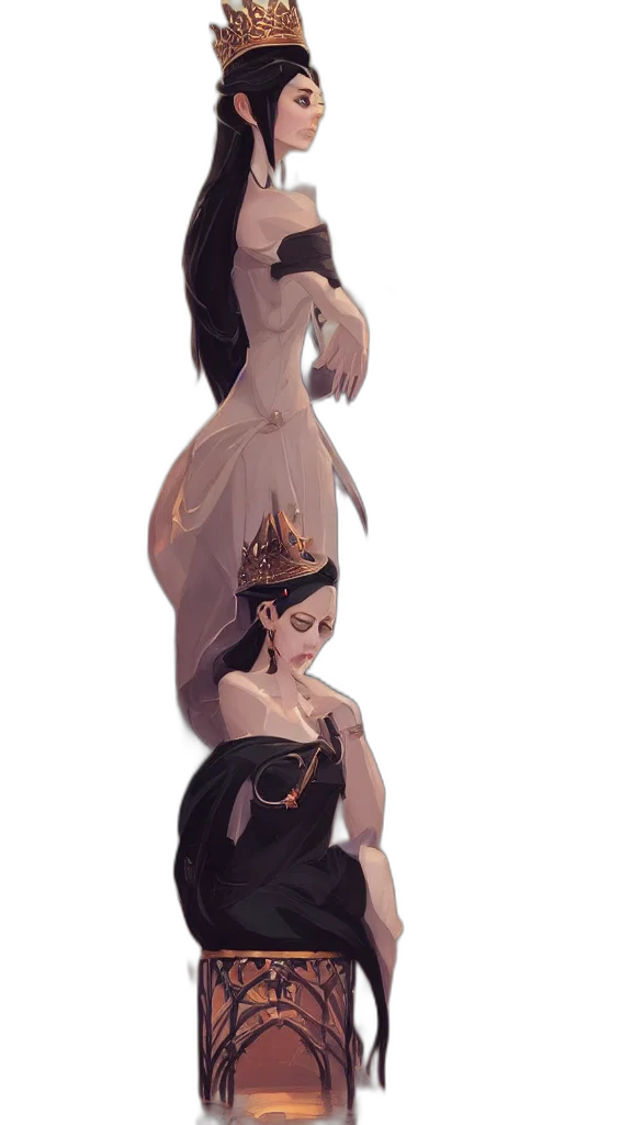 dress, crown, staff, hat transparent PNG cut-out