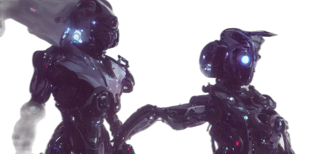 robot, concept art, 3d render, cyberpunk transparent PNG cut-out