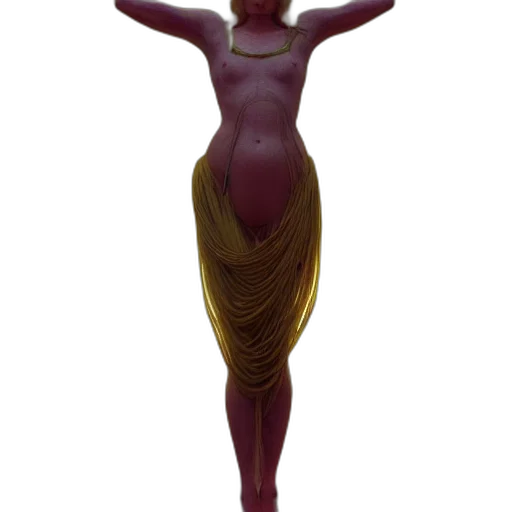 dress, staff, jewelry, 3d render transparent PNG cut-out
