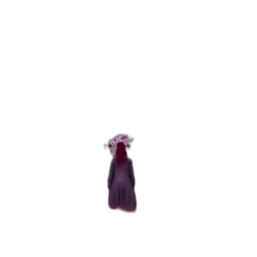 dress, hair, staff, flower transparent PNG cut-out