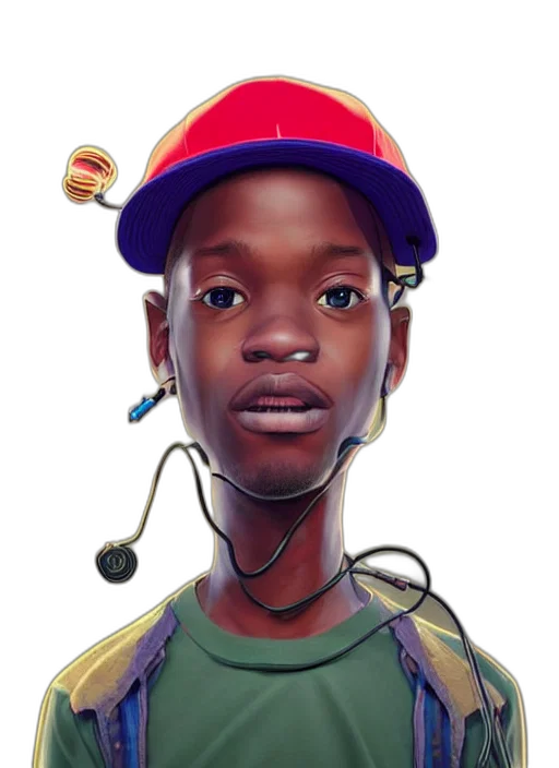 face, staff, hat, robot transparent PNG cut-out