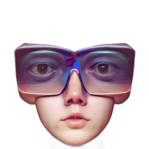 face, mask, robot, 3d render transparent PNG cut-out