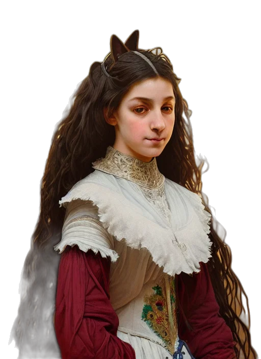 face, crown, hair, staff transparent PNG cut-out