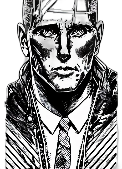 face, jacket, comic book art, cartoon transparent PNG cut-out