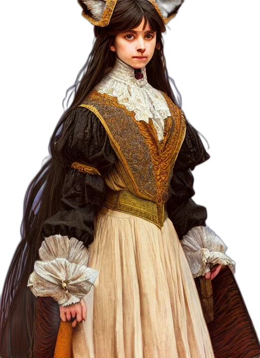 dress, jacket, staff, face transparent PNG cut-out