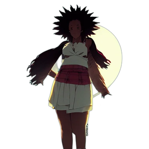 staff, dress, creature, hair transparent PNG cut-out