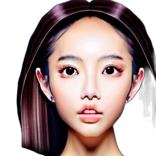 face, hair, photorealistic, cartoon transparent PNG cut-out